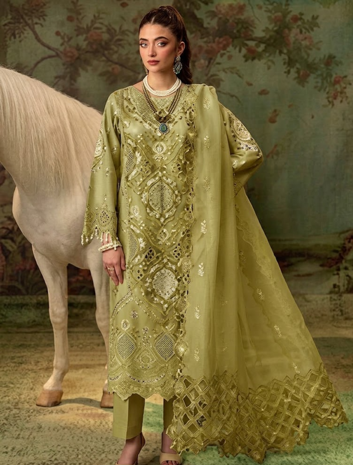 Elegant Winter Collection Viscose Dress with Dupatta : Code : 1428