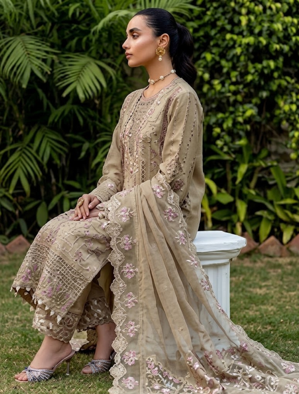 Royal Grace Embroidered Viscose Ladies Dress : Code : 1226