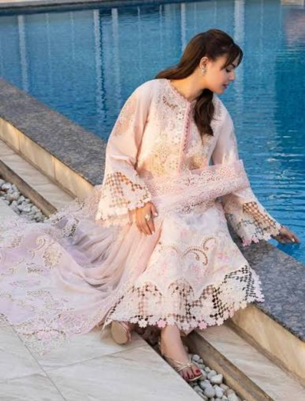Luxury Embroidered Viscose Ready to Wear Suit – 3 Piece : CODE 1530