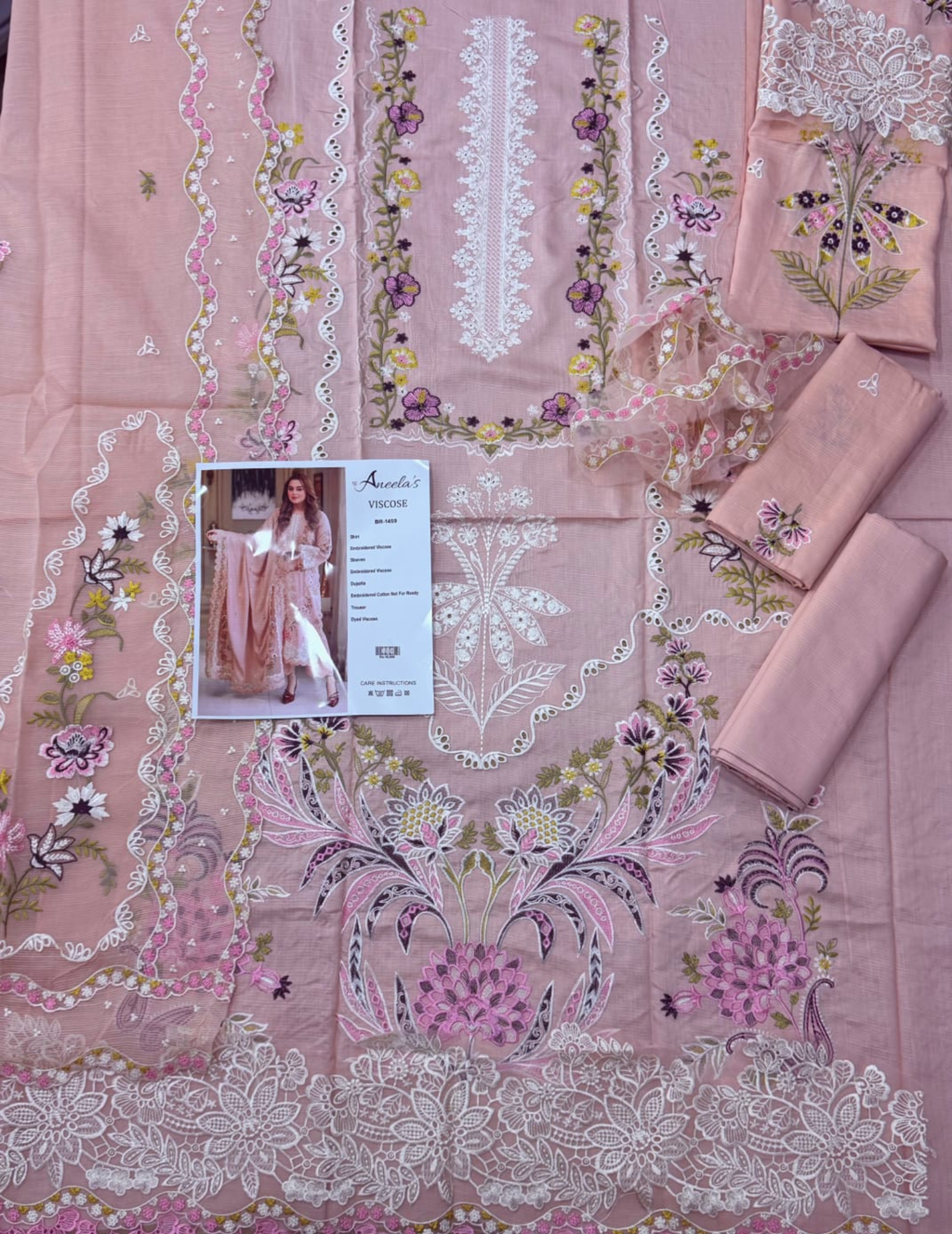Luxury Viscose 3-Piece Embroidered  ANEELAS