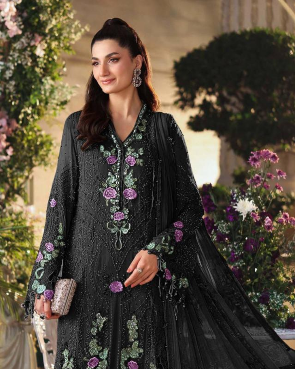 Elegant Embroidered Viscose Luxury Suit