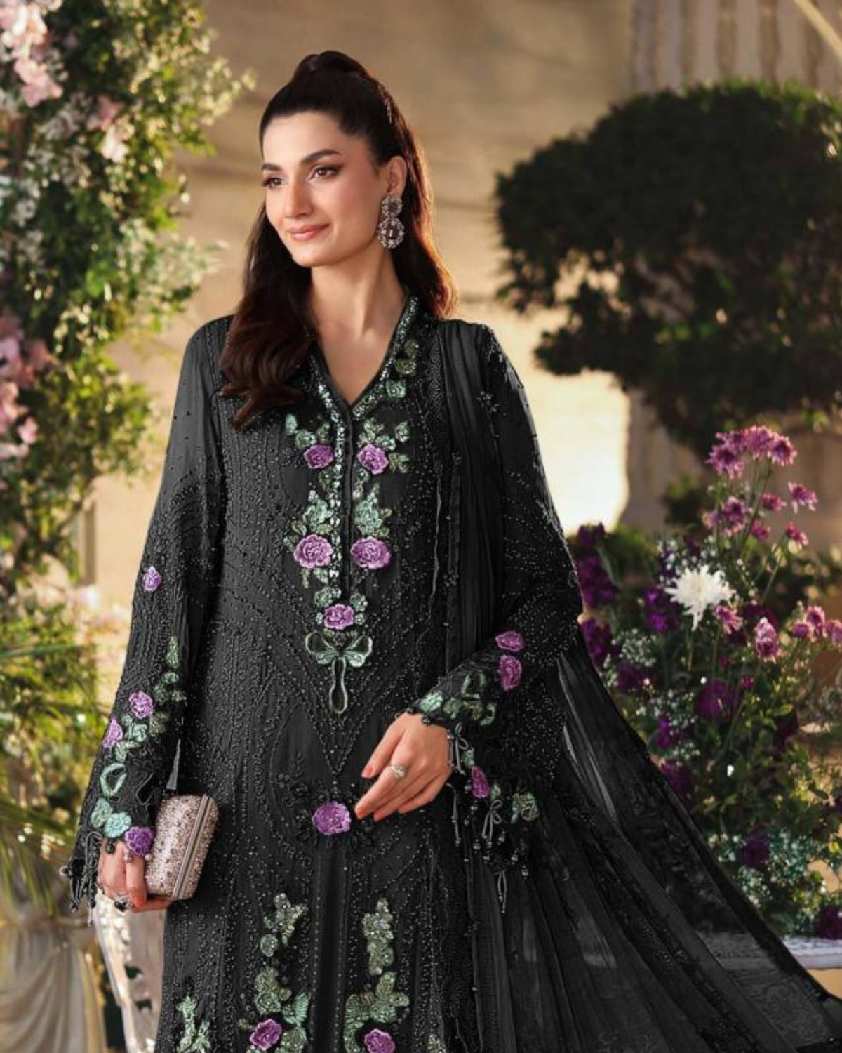 Elegant Embroidered Viscose Luxury Suit