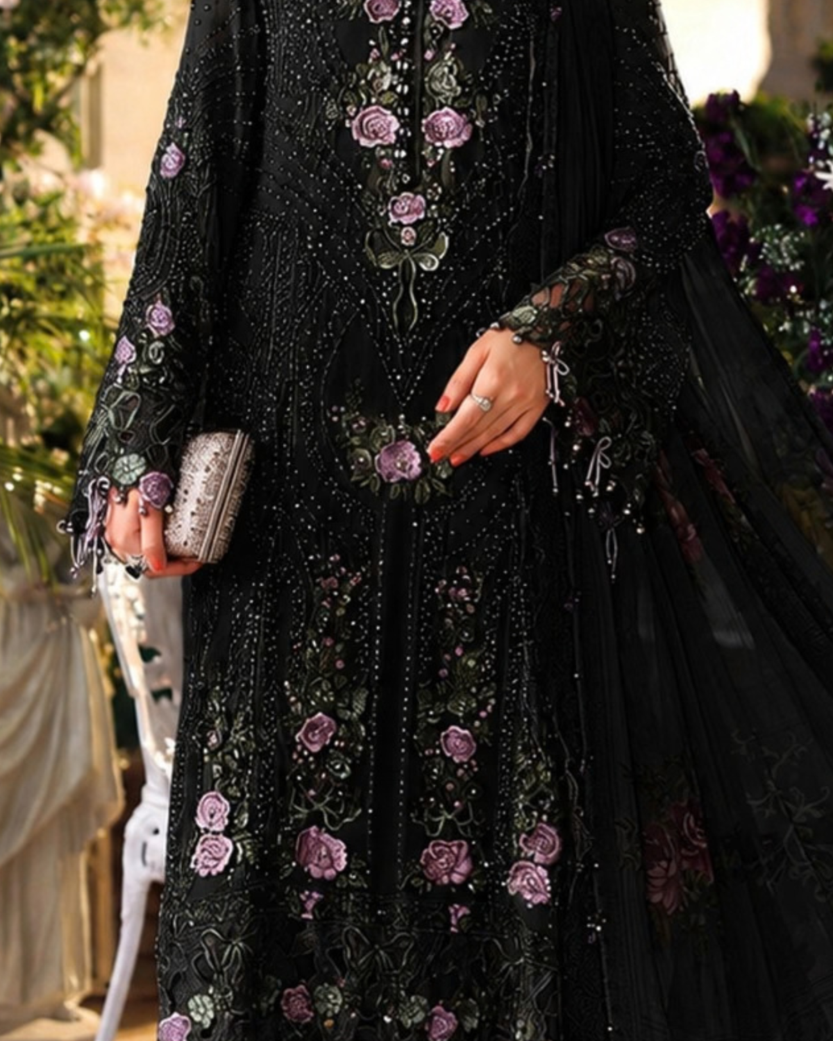 Elegant Embroidered Viscose Luxury Suit