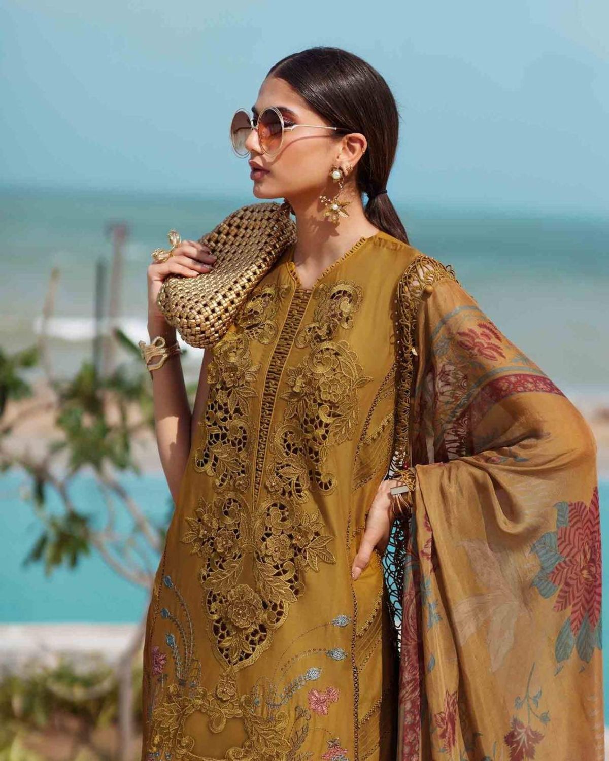 Classic Viscose Embroidered 3-Piece