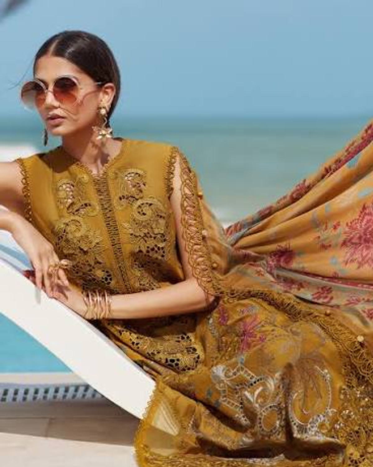 Classic Viscose Embroidered 3-Piece