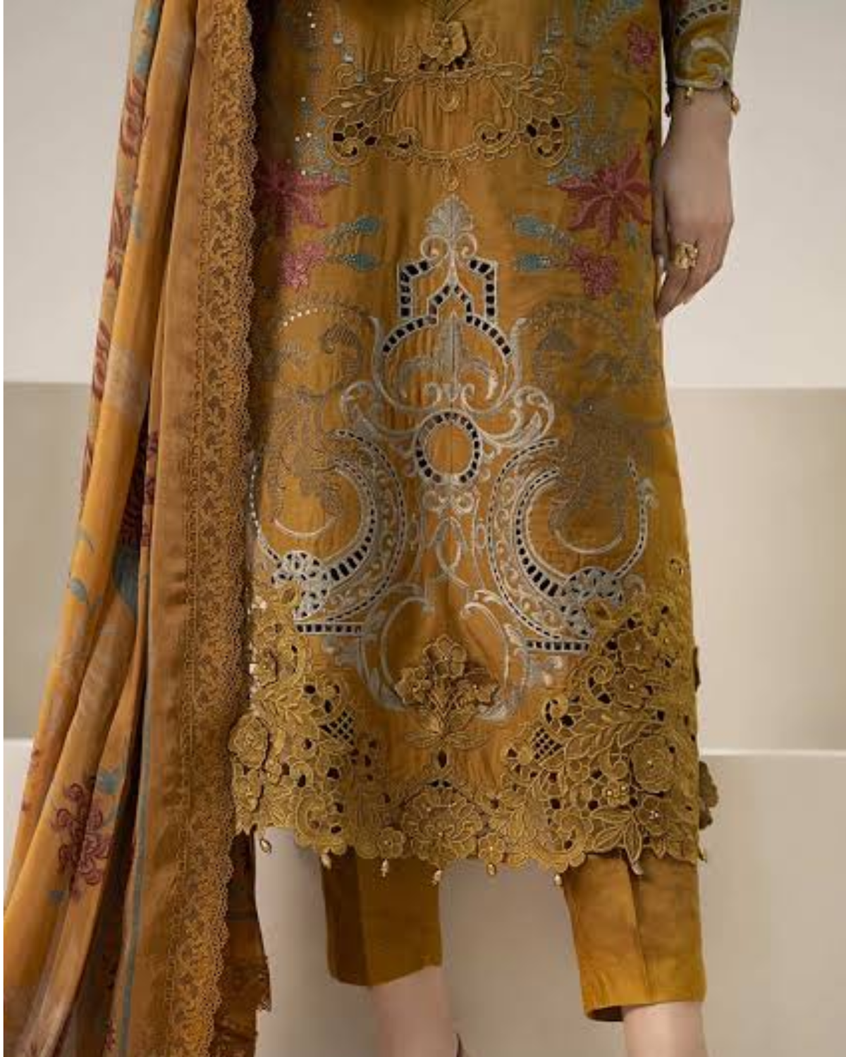 Classic Viscose Embroidered 3-Piece