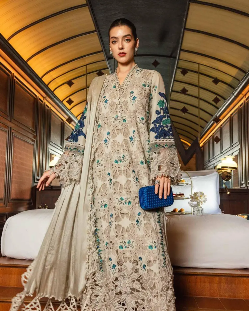 Luxury Classic Embroidered Viscose Suit