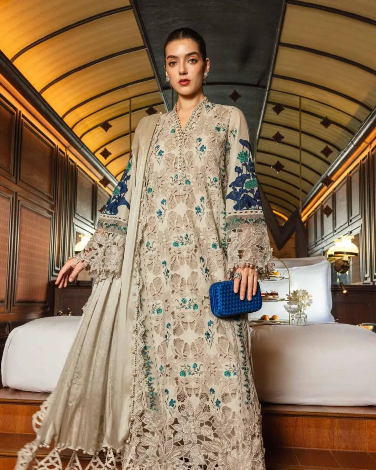 Luxury Classic Embroidered Viscose Suit