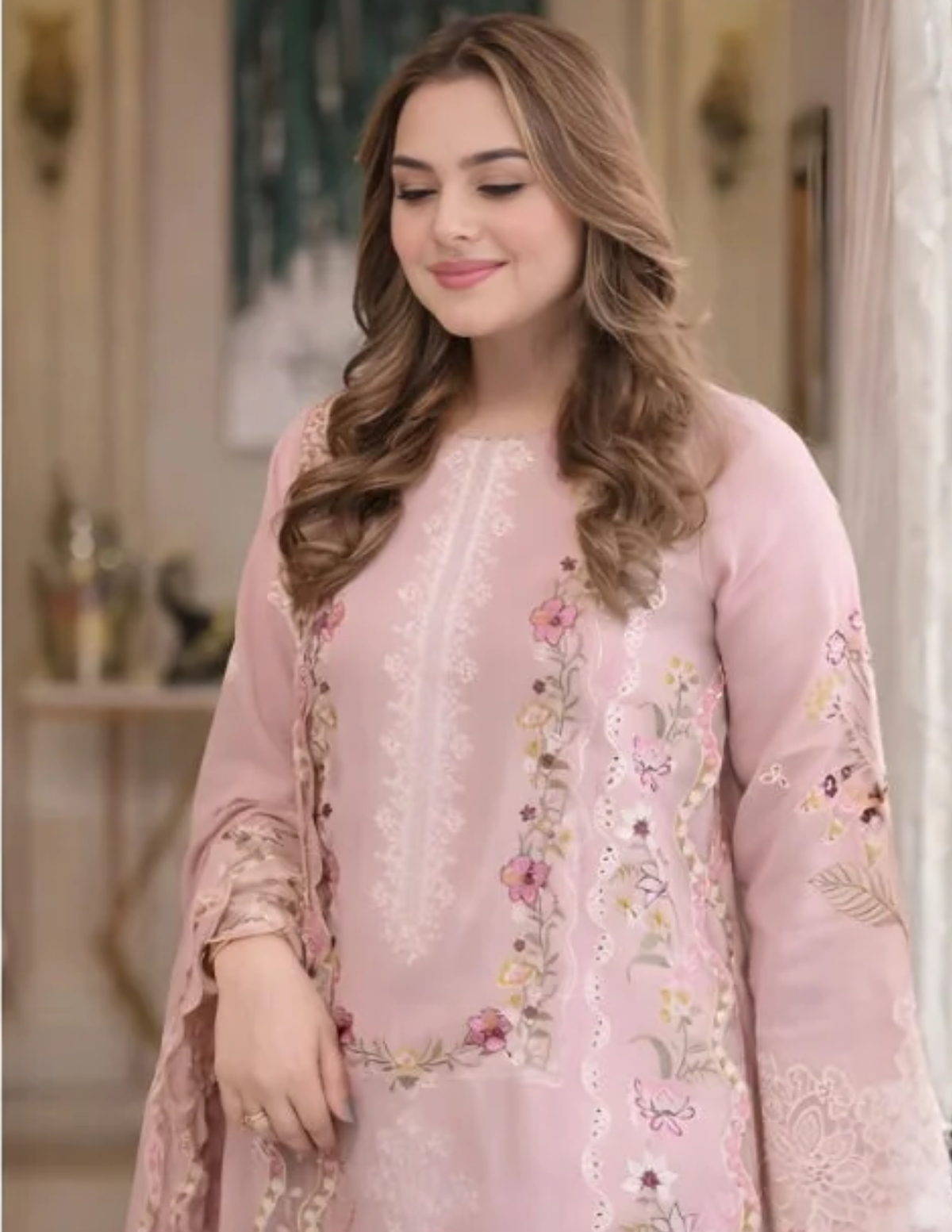 Luxury Viscose 3-Piece Embroidered  ANEELAS